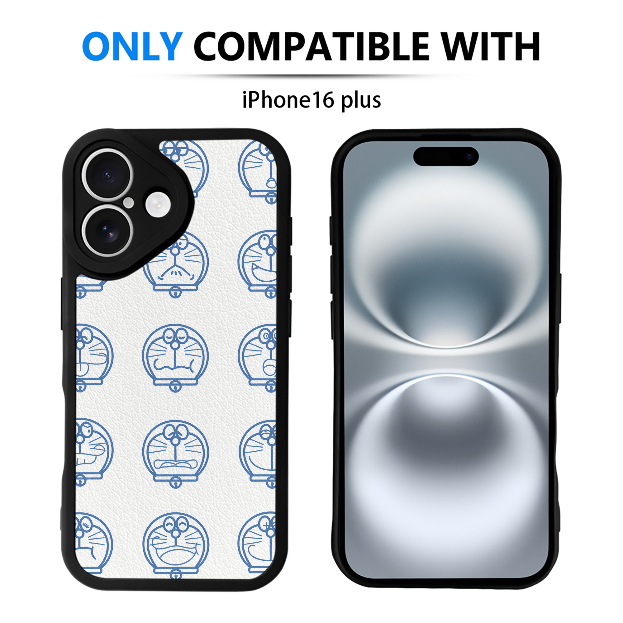 （画像用） ドラえもん Doraemon 【iPhone 16シリーズ対応】シリコンスマホケース（レザー調） 材質：シリコン